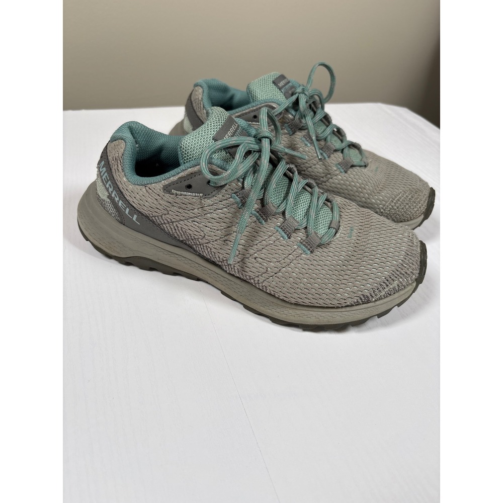 Merrell Fly Strike Womens Trail Running Shoes‎ Paloma Grey Teal J067238W Size 7